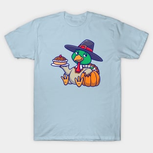 Cute Chicken Turkey Thanksgiving Cartoon T-Shirt